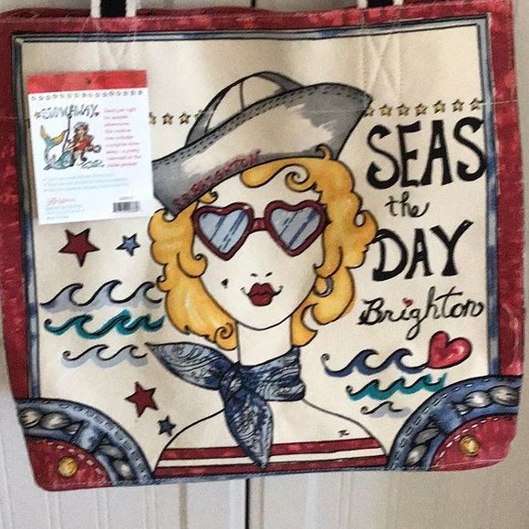 Brighton “Seas the Day” Nautical canvas tote. NEW w/ tags. Ready to cruise! - Picture 2 of 7